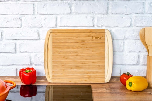 Large Wood Cutting Board for Kitchen 14x11" - Bamboo Chopping Board